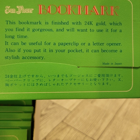 Vintage BOOKMARKS Pack of 6. 24kt gold plated. Signed Japan. - Picture 5 of 5